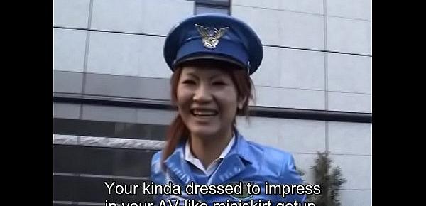  Subtitled Japanese public nudity miniskirt police striptease